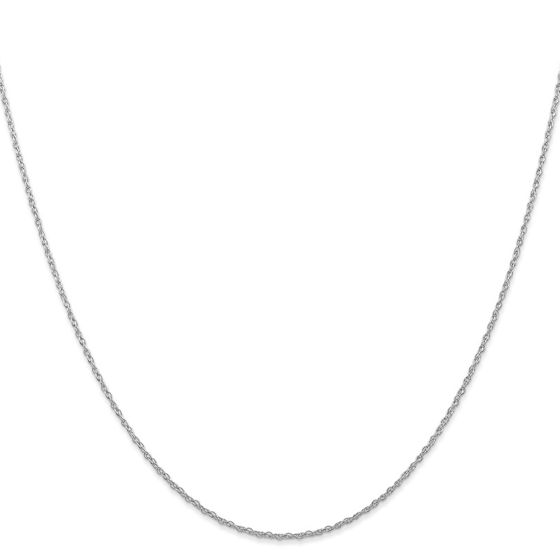 14K White Gold 24 inch Carded .7mm Cable Rope with Spring Ring Clasp Chain