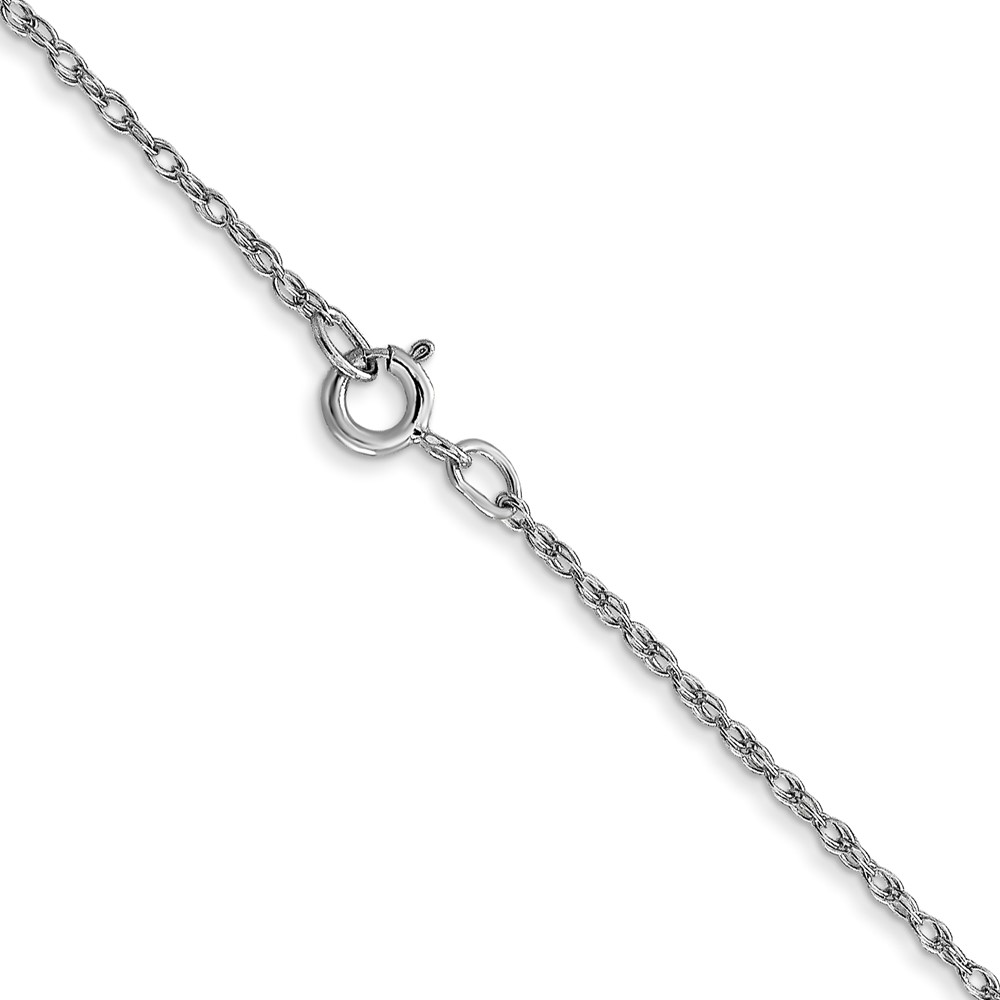 14K White Gold 22 inch Carded .7mm Cable Rope with Spring Ring Clasp Chain (7RW-22)