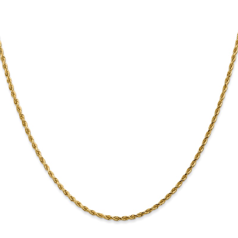 10K 2mm Diamond-Cut Rope Chain