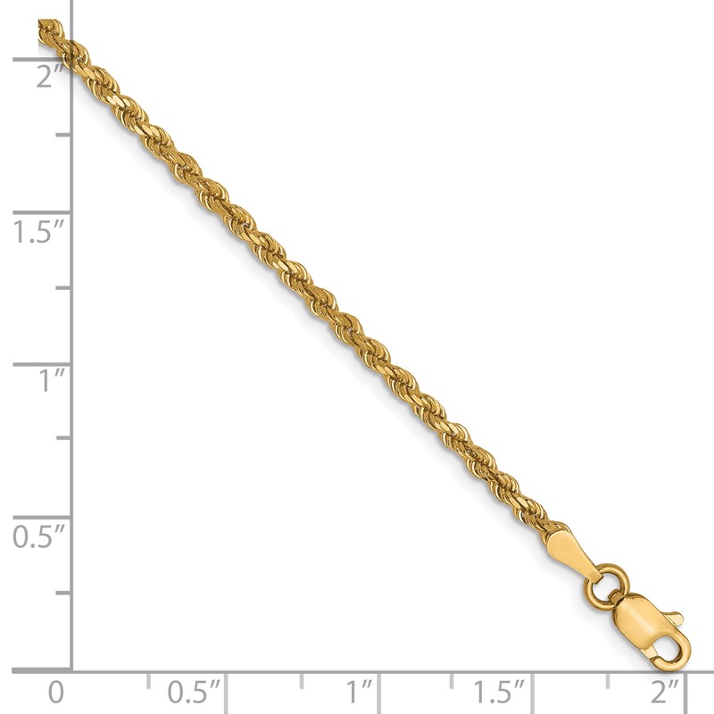 10k 2.25mm Diamond-Cut Rope Chain