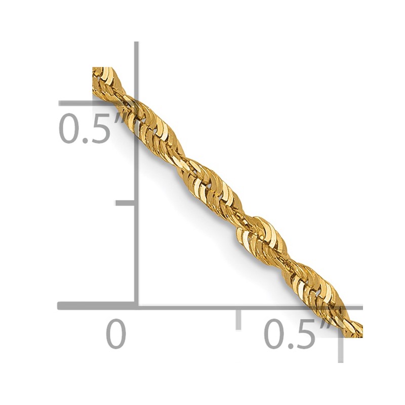 10k 2mm Diamond-Cut Lightweight Rope Chain
