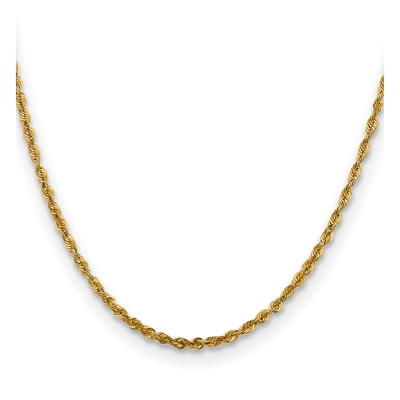 10K 3mm Diamond-Cut Lightweight Rope Chain