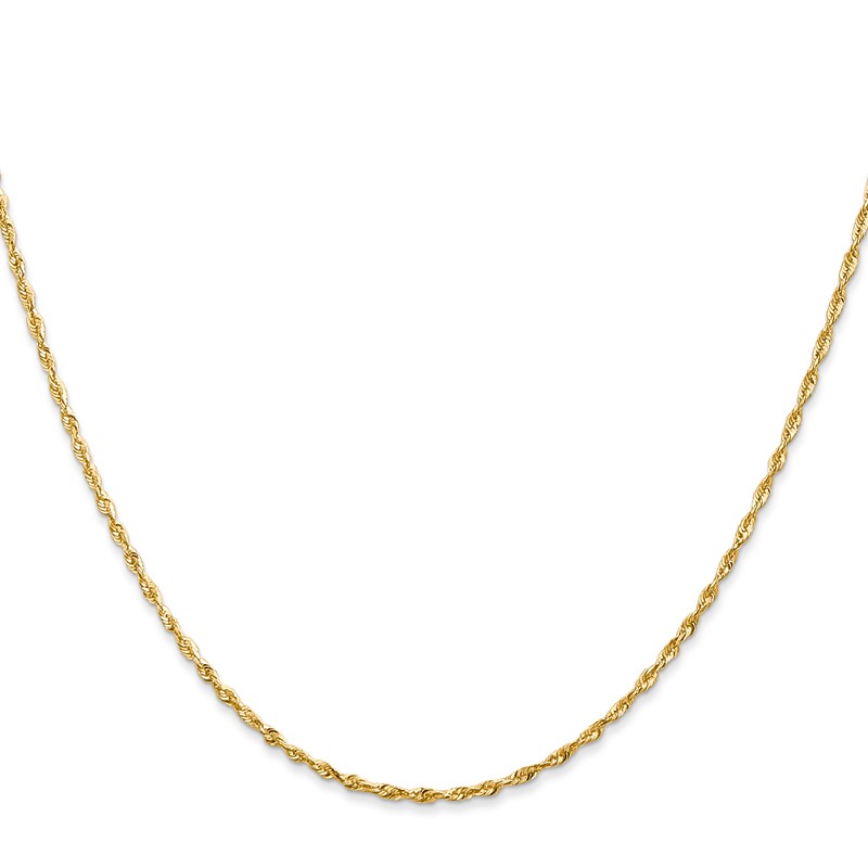 10k 1.5mm Diamond-Cut Lightweight Rope Chain