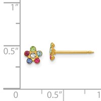 Inverness 14K Yellow Gold Multicolor Crystal Flower Post Piercing Earrings view 4