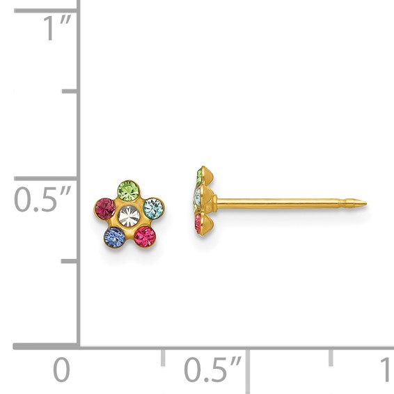 Inverness 14k Multicolor Crystal Flower Post Piercing Earrings