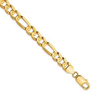 Leslie's 10K 7.5mm Concave Figaro Bracelet