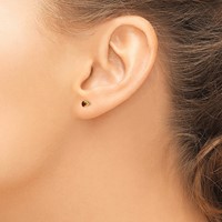 Inverness 24K Gold-plated 3mm January Red Crystal Birthstone Post Piercing Earrings view 3