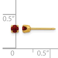 Inverness 24K Gold-plated 3mm January Red Crystal Birthstone Post Piercing Earrings view 4