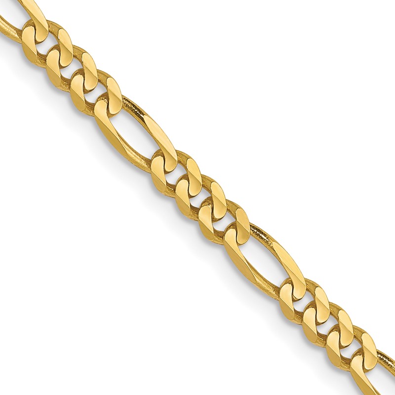 10k 3mm Concave Figaro Chain