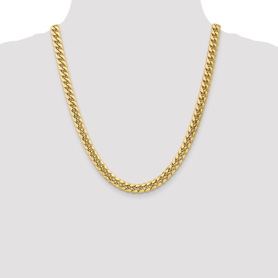 Leslie's 10K 7.3mm Semi-Solid Miami Cuban Chain