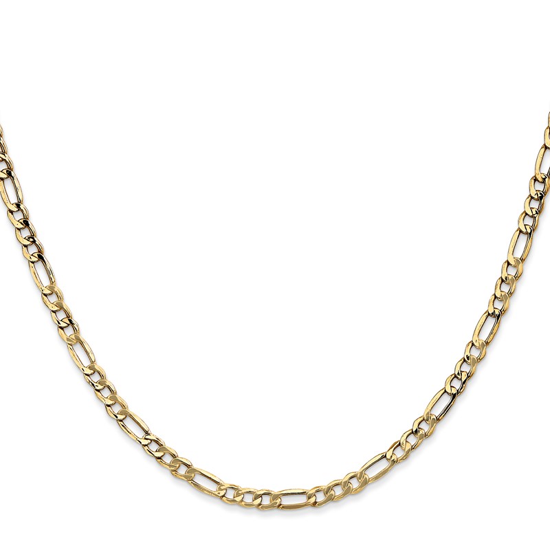 10k 3.5mm Semi-Solid Figaro Chain