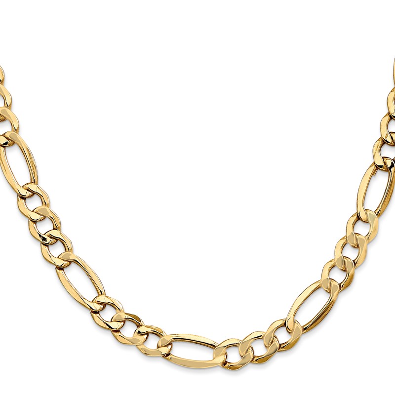 10k 7.3mm Semi-Solid Figaro Chain
