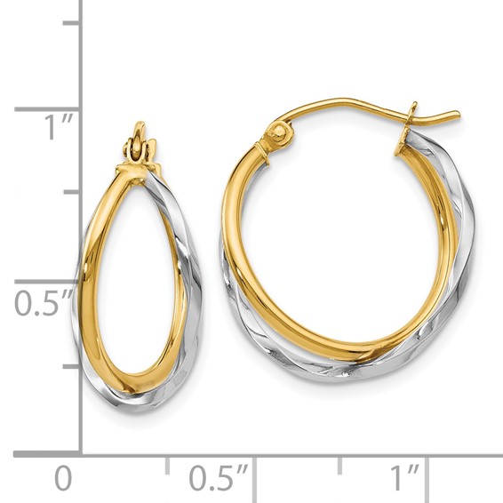 Leslie's 14K Two-tone Polished Hinged Earrings