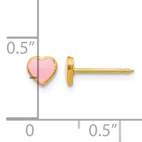 Inverness Stainless Steel 24K Gold-plated Pink Enamel Heart Post Piercing Earrings view 4