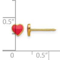Inverness Stainless Steel 24K Gold-plated Red Enamel Heart Post Piercing Earrings view 4