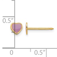 Inverness 14K Epoxy Fill Purple Heart Post Piercing Earrings view 4