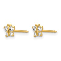 Inverness 14K Yellow Gold Butterfly CZ Post Piercing Earrings view 2