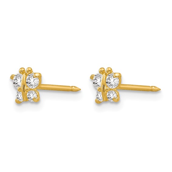 Inverness 14k Butterfly CZ Post Piercing Earrings