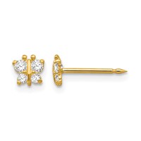 Inverness 14K Yellow Gold Butterfly CZ Post Piercing Earrings view 1