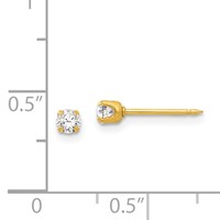 Inverness 24K Gold-plated 3mm April Crystal Birthstone Post Piercing Earrings view 4