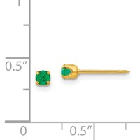 Inverness 24K Gold-plated 3mm May Green Crystal Birthstone Post Piercing Earrings view 4