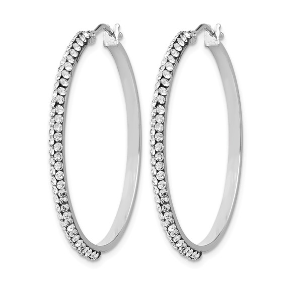 Leslie's Gold Polished Crystal Hoop Earrings
