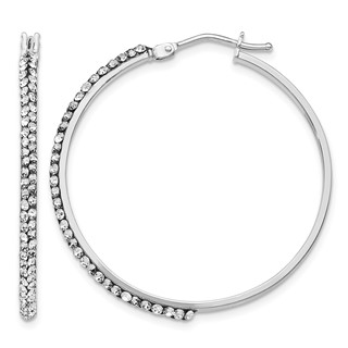 Leslie's Gold Polished Crystal Hoop Earrings