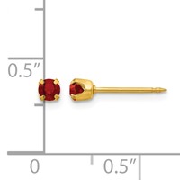 Inverness 24K Gold-plated 3mm July Red Crystal Birthstone Post Piercing Earrings view 4