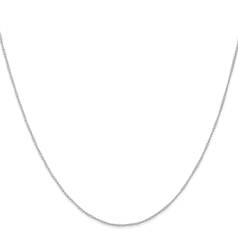 14K White Gold 24 inch Carded .5mm Curb with Spring Ring Clasp Chain (8CW-24)