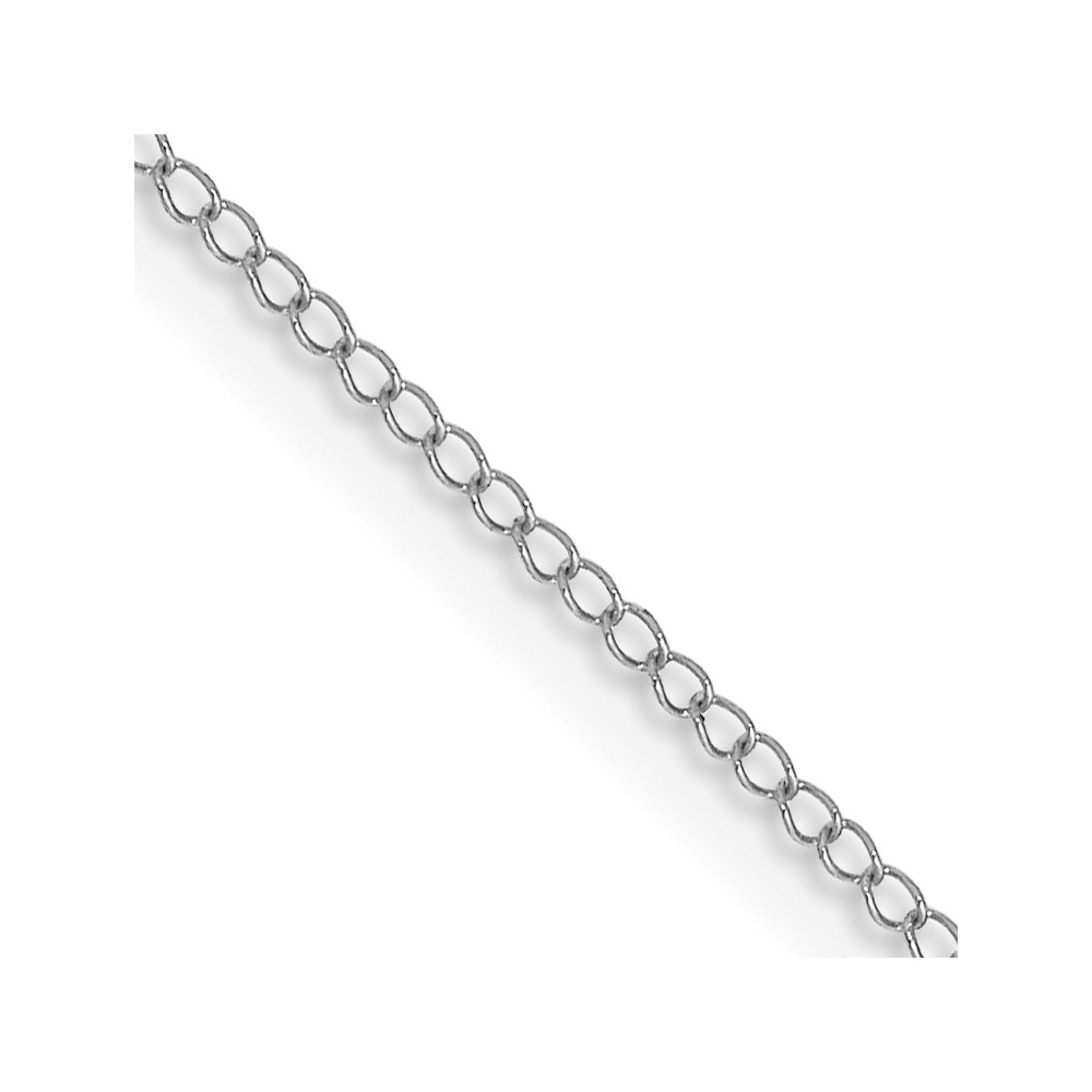 14K White Gold 24 inch Carded .5mm Curb with Spring Ring Clasp Chain (8CW-24)