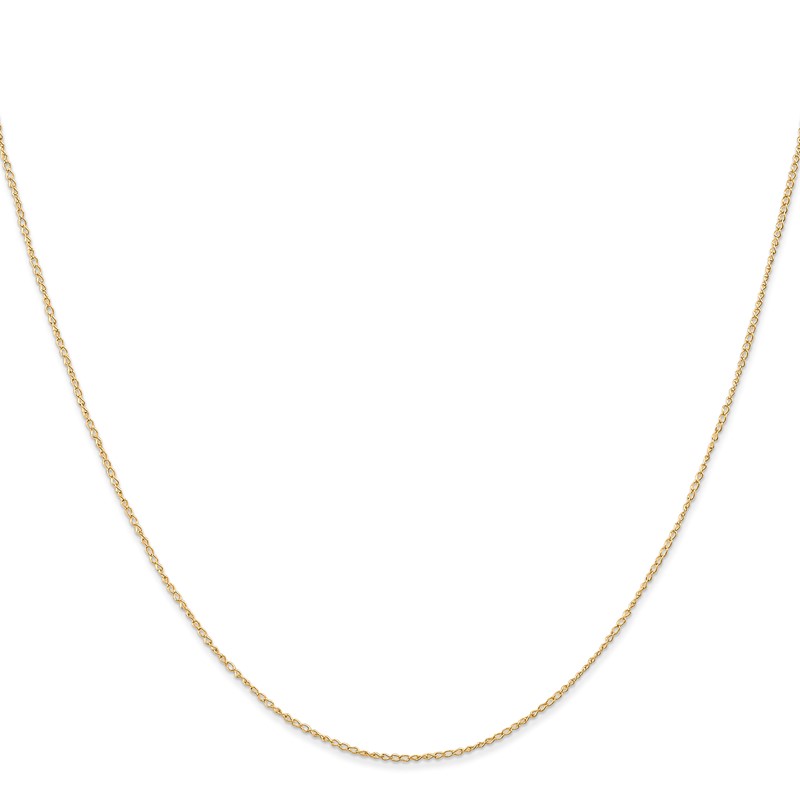 14K 16 inch Carded .5mm Curb with Spring Ring Clasp Chain