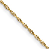 14K Yellow Gold Carded.95mm Cable Rope Chain with Spring Ring Clasp, 16" view 1