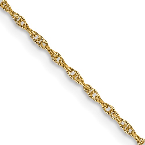 14K 24 inch Carded .95mm Cable Rope with Spring Ring Clasp Chain