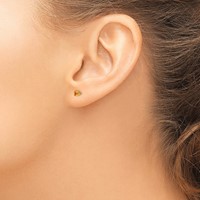 Inverness 24K Gold-plated 3mm November Yellow Crystal Birthstone Post Piercing Earrings view 3