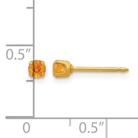 Inverness 24K Gold-plated 3mm November Yellow Crystal Birthstone Post Piercing Earrings view 4