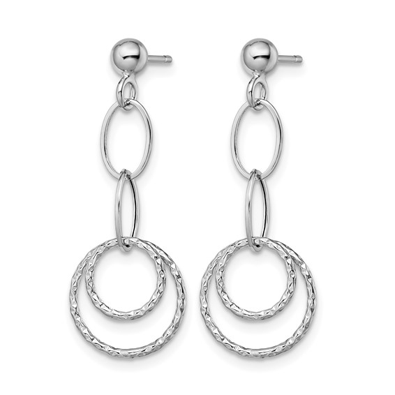 Leslie's Gold Polished and Diamond-cut Dangle Earrings