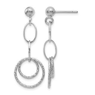 Leslie's Gold Polished and Diamond-cut Dangle Earrings