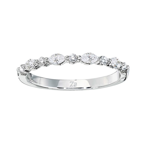 14kt Ladies White Gold Diamond Wedding Band Mounting