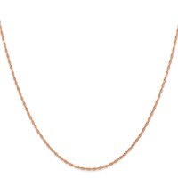 14K Rose Gold Carded 1.15mm Cable Rope Chain with Spring Ring Clasp, 16" view 2