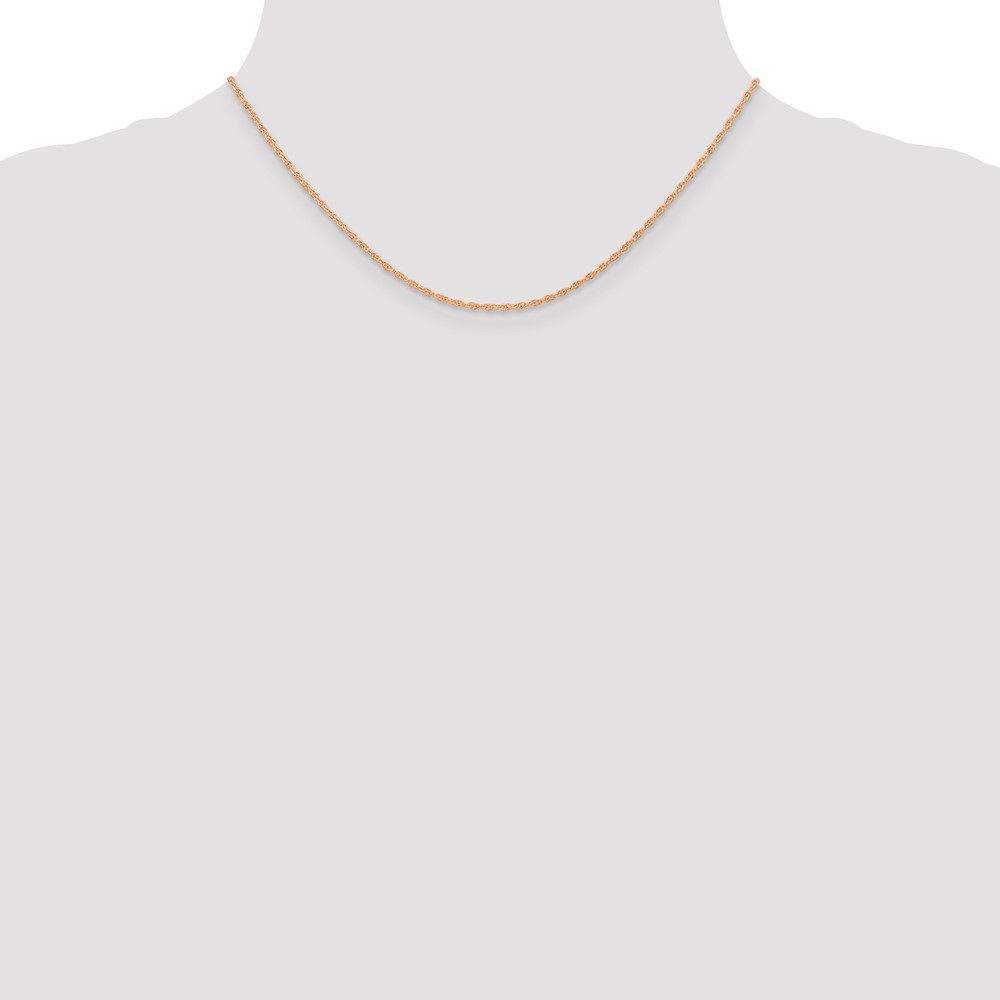 14K Rose Gold 16 inch Carded 1.15mm Cable Rope with Spring Ring Clasp Chain (9RR-16)