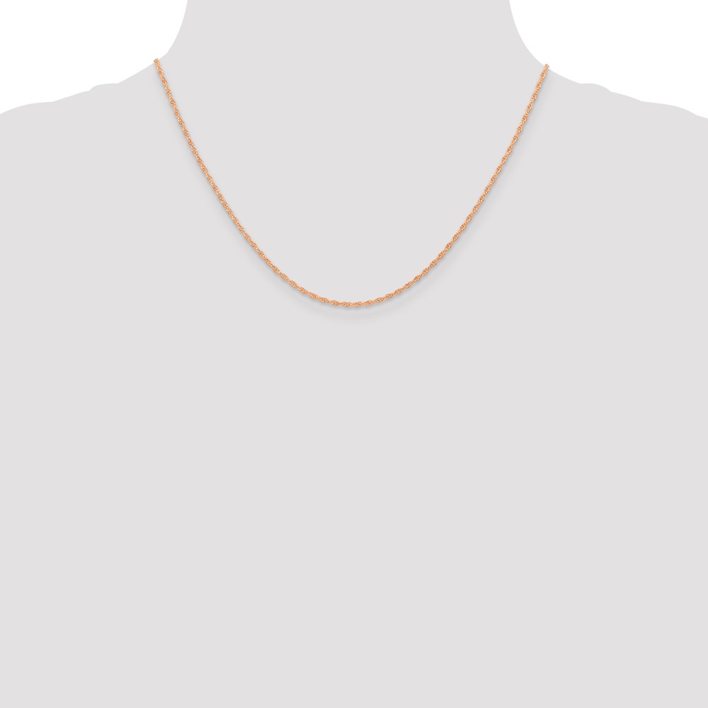 14K Rose Gold 18 inch Carded 1.15mm Cable Rope with Spring Ring Clasp Chain (9RR-18)