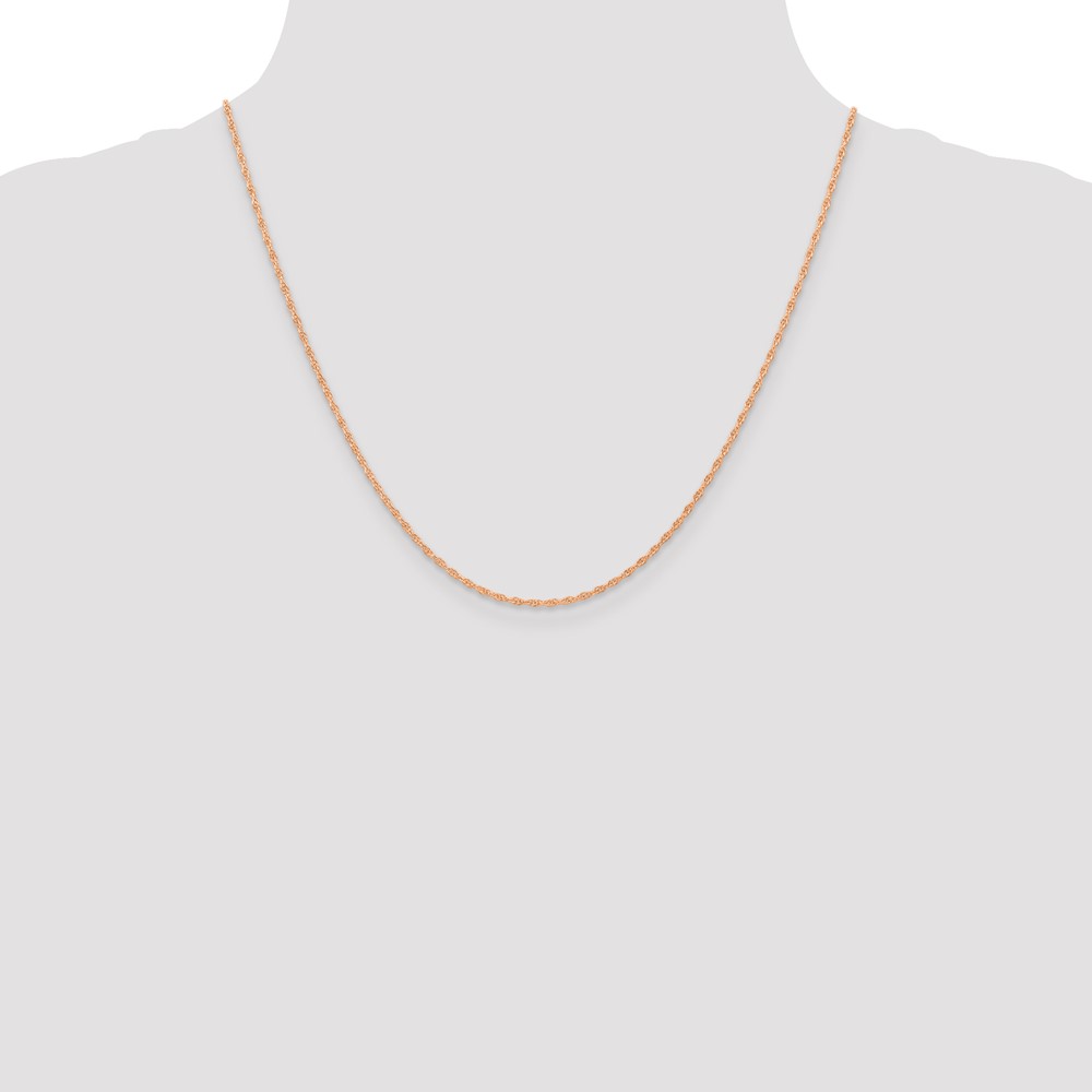 14K Rose Gold 20 inch Carded 1.15mm Cable Rope with Spring Ring Clasp Chain (9RR-20)