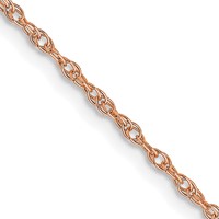 14K Rose Gold Carded 1.15mm Cable Rope Chain with Spring Ring Clasp, 16" view 1