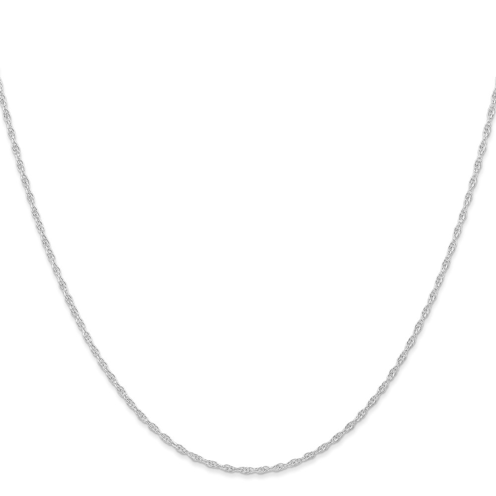 14K White Gold 24 inch Carded 1.15mm Cable Rope with Spring Ring Clasp Chain (9RW-24)