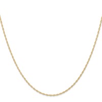 14K Yellow Gold Carded 1.15mm Cable Rope Chain with Spring Ring Clasp - 16in view 2