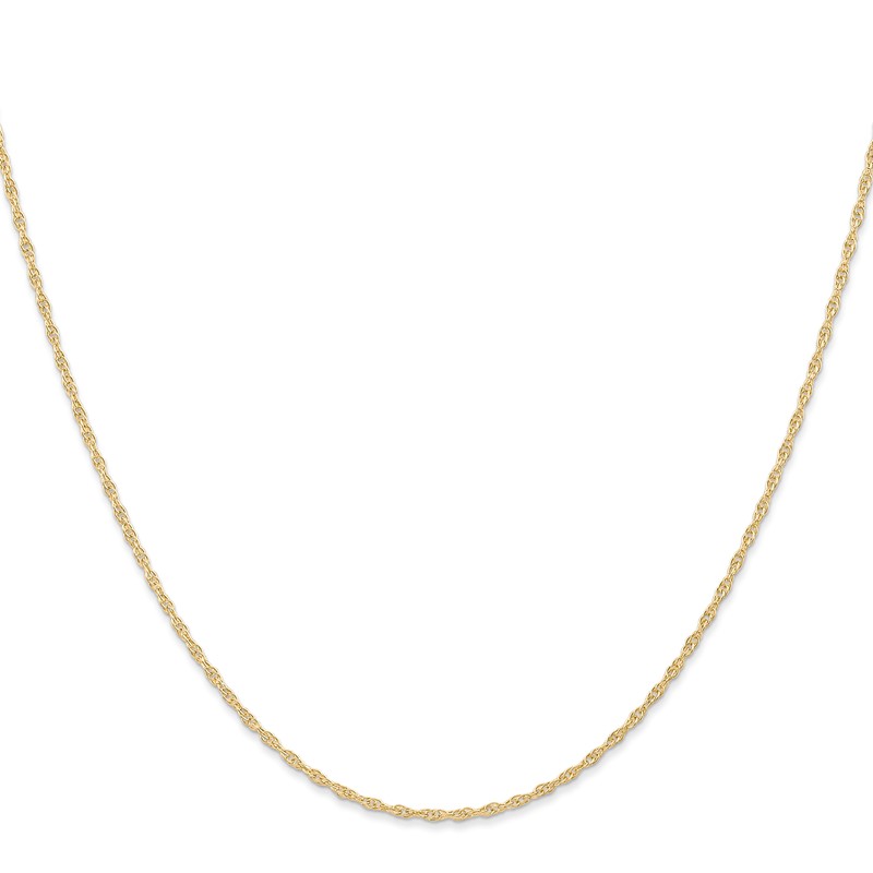 14K 22 inch Carded 1.15mm Cable Rope with Spring Ring Clasp Chain