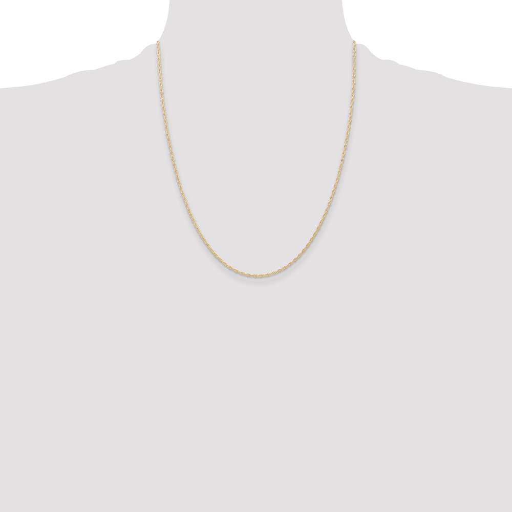 14K 22 inch Carded 1.15mm Cable Rope with Spring Ring Clasp Chain (9RY-22)