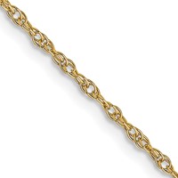 14K Yellow Gold Carded 1.15mm Cable Rope Chain with Spring Ring Clasp - 16in view 1