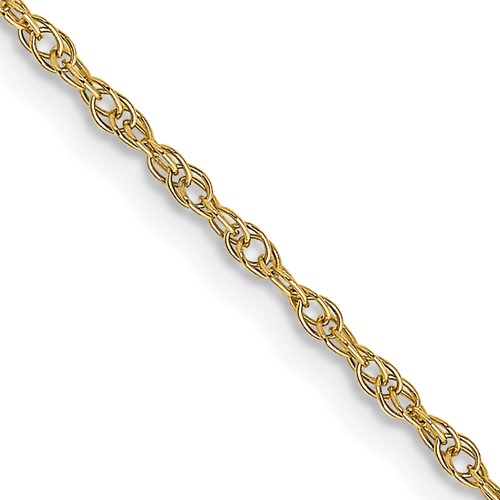 14K 18 inch Carded 1.15mm Cable Rope with Spring Ring Clasp Chain