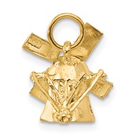 14K Yellow Gold 3-D Windmill Charm with Moveable Blades view 3